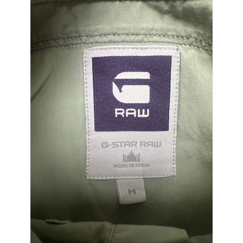 G-STAR / G RAW Green Button Down Cotton Polo‎ Shirt Men's Size Medium - Picture 5 of 8